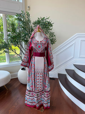 Cream Embroidery Tatreez Thobe