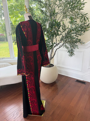 Traditional Tatreez Red Embroidery Thobe