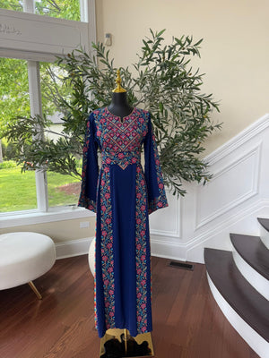 Elegant Blue Tatreez Thobe/A