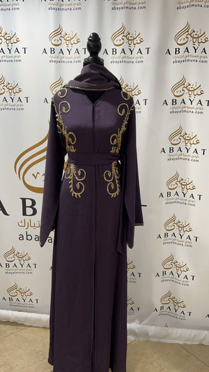 Purple and Gold Abaya