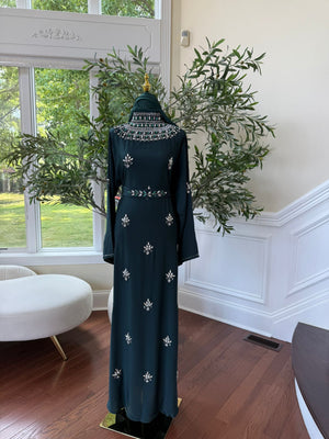 Green Stone Abaya