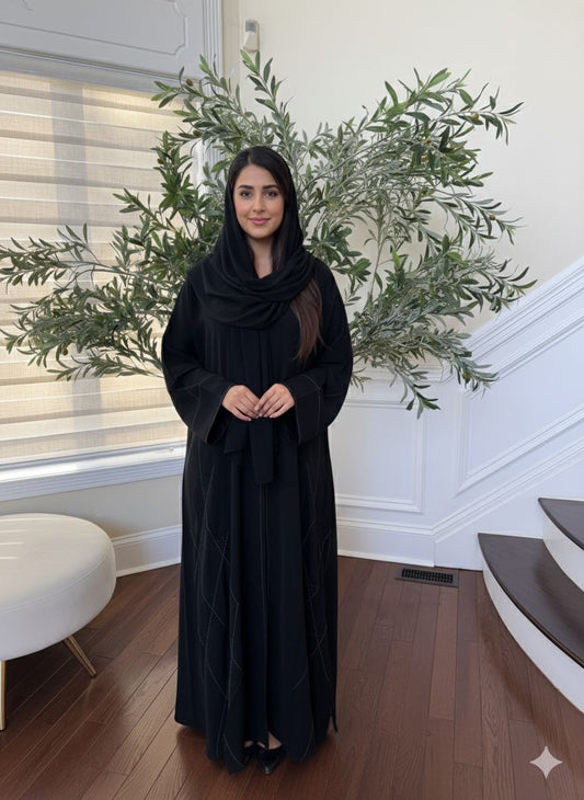 Shadow Crescent Black Abaya