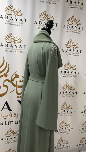 Mint and Silver Abaya