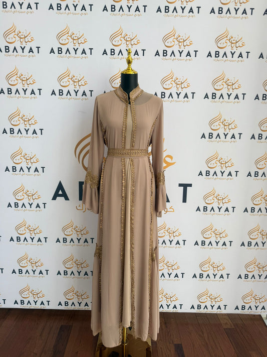 Elegant Peach Cream Dress