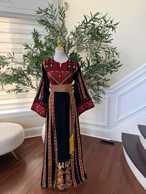 Black Embroidery Tatreez Traditional Thobe
