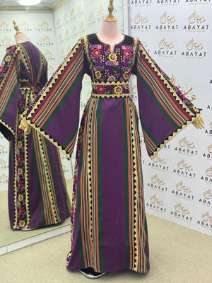 Traditional Embroidered Dress – Violet & Olive Palestinian Heritage