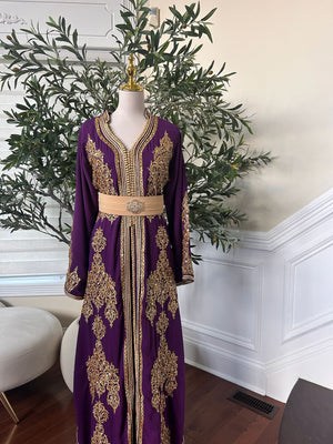 Purple Floral Elegance Kuftan