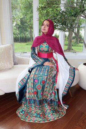 Embroidery Tatreez Turquoise Thobe/A