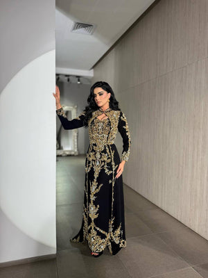 Black Beaded Elegance Royale Kuftan