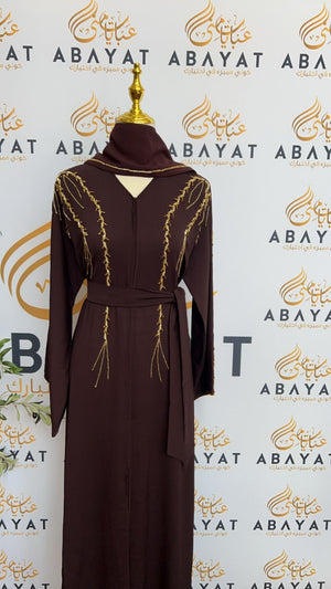 Golden Burgundy Abaya