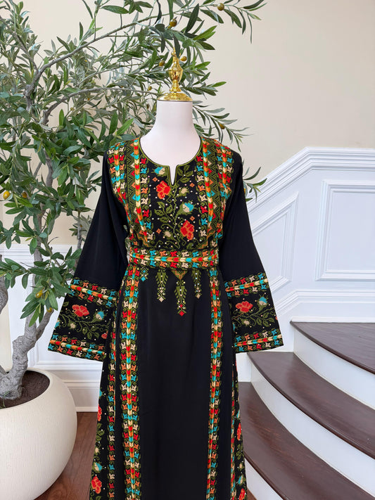 Black Embroidery Tatreez Heritage Thobe