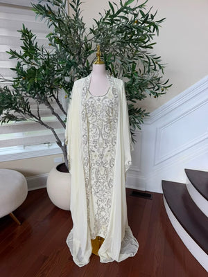 Royale Off White Elegance Beaded Kuftan