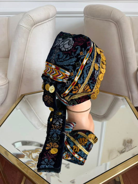 Velvet Blue Embroidery Tatreez Coin Waka- Women’s and Kids
