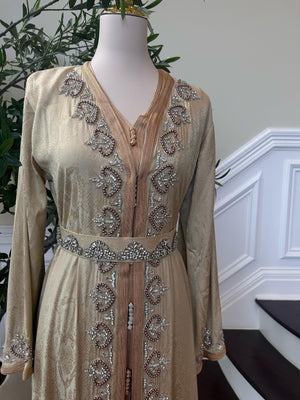 Golden Yellow Elegance Beaded Kuftan