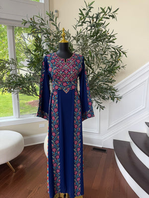 Elegant Blue Tatreez Thobe/A