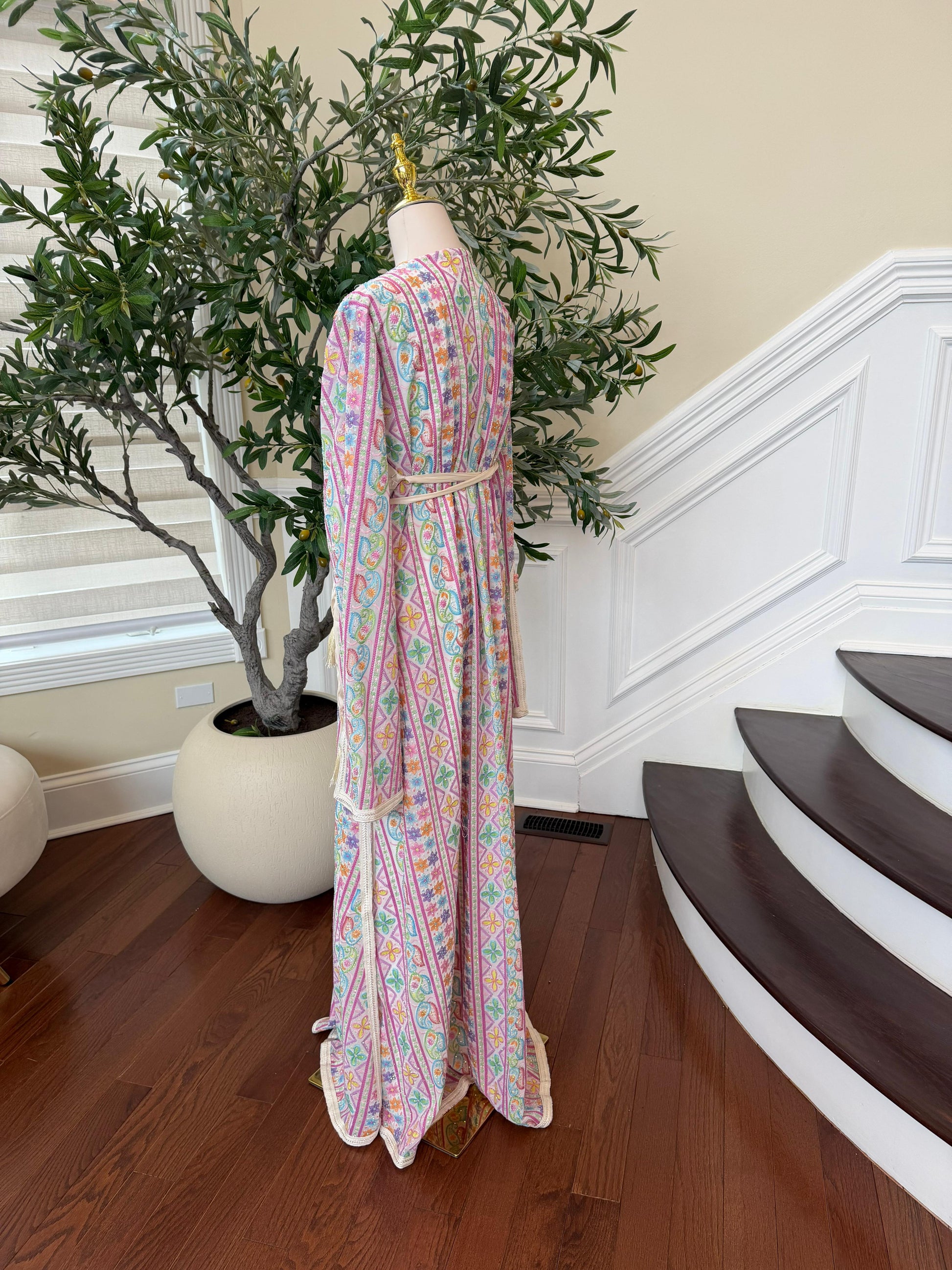 Embroidery Sequene White Kuftan
