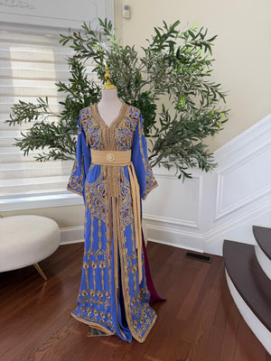 Lavender Golden Beaded Embroidery Kuftan