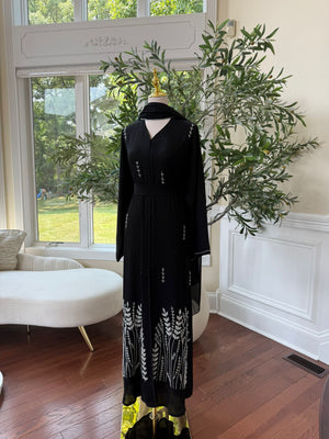 Black Floral Luxe Abaya