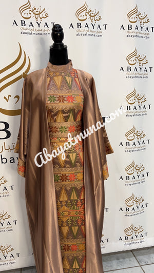 3 pieces Embroidery Bisht tatreez With Matching Dress
 #9198290