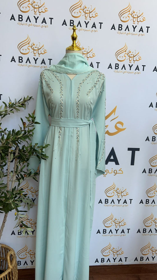 Mint Blue Elegance Abaya