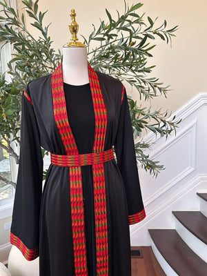 Black Embroidery Tatreez Thobe