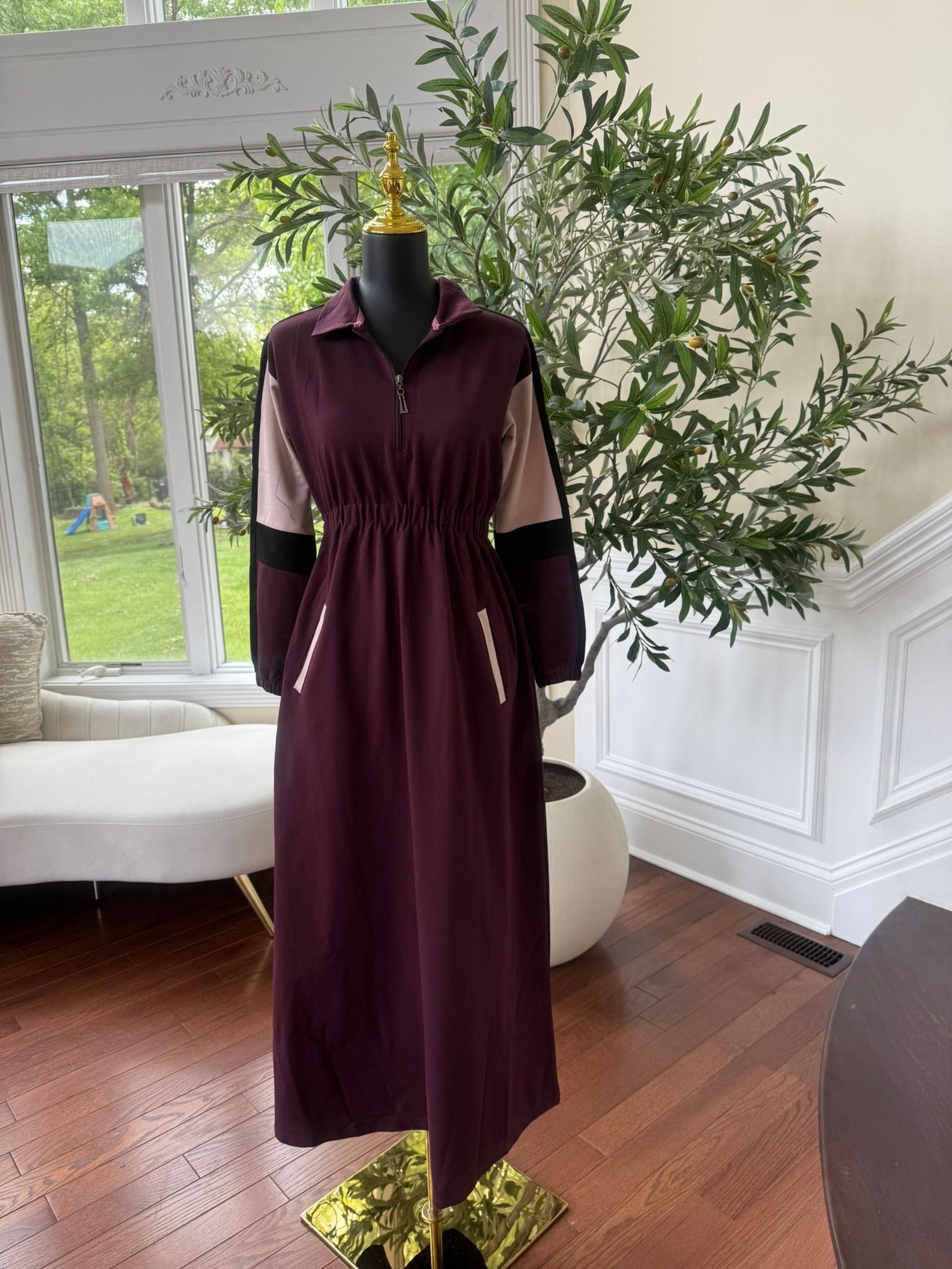 Burgundy Activewear Abaya