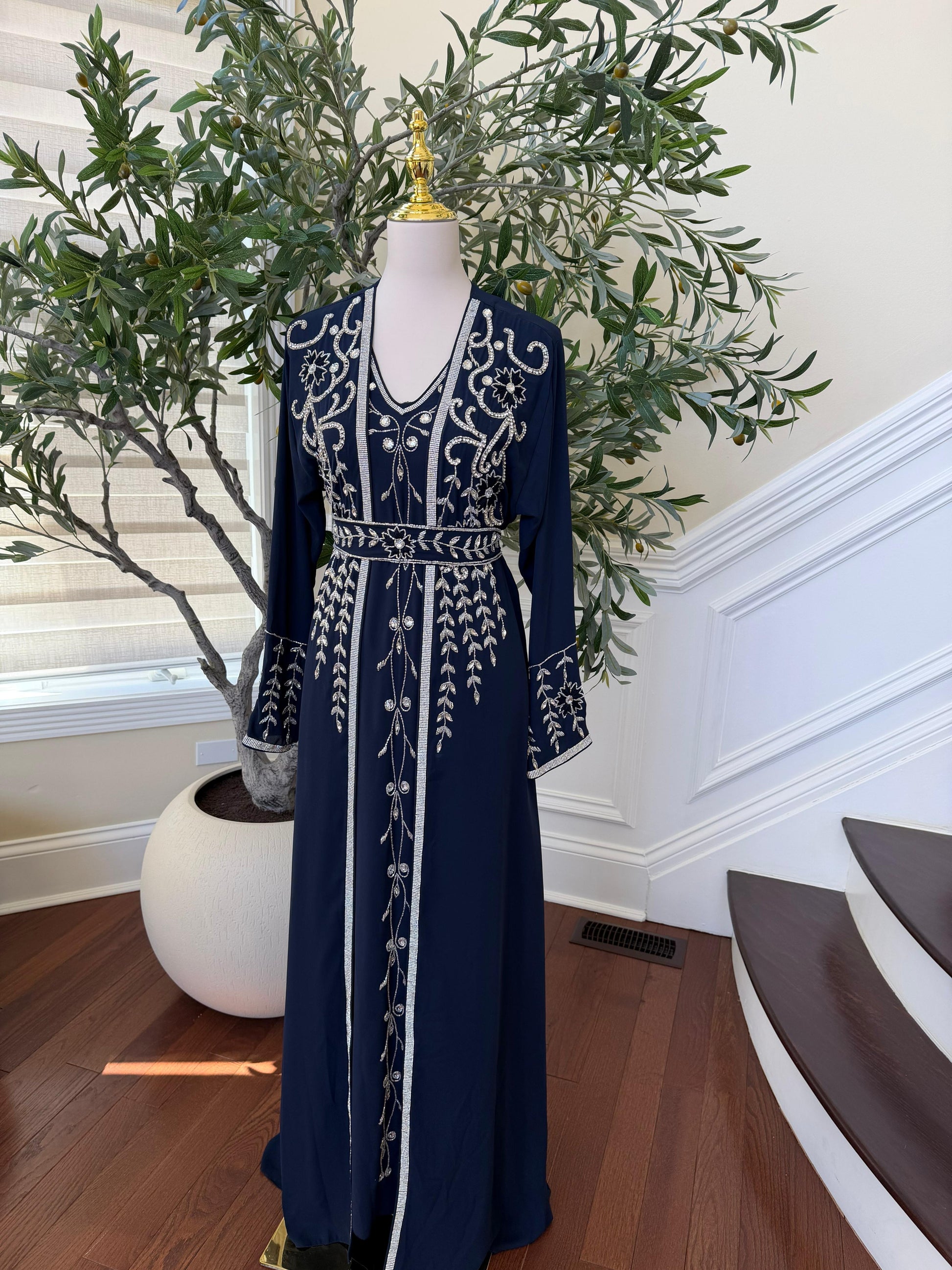 Blue Royale Beaded Kuftan