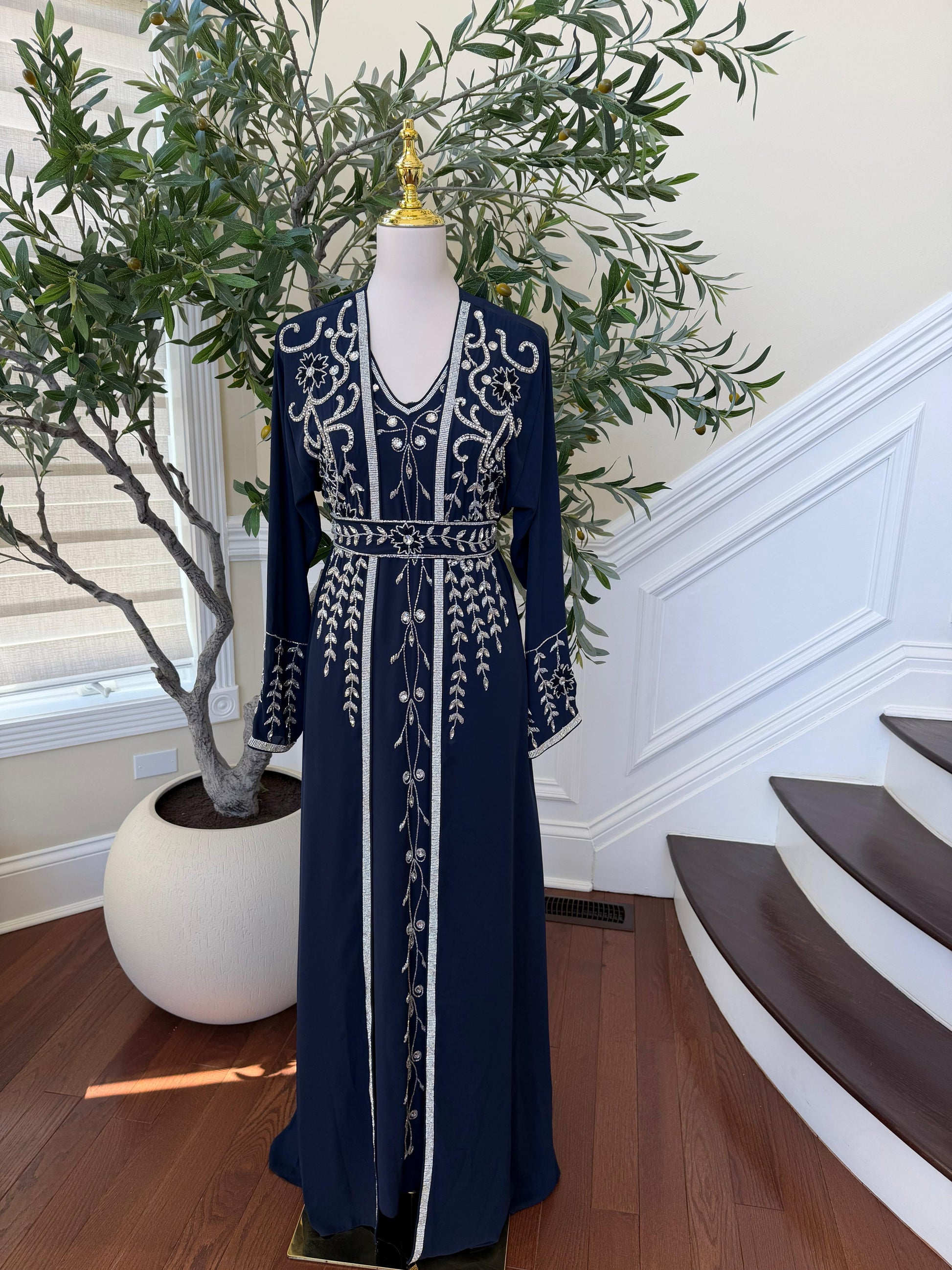 Blue Royale Beaded Kuftan