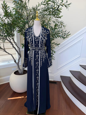 Blue Royale Beaded Kuftan