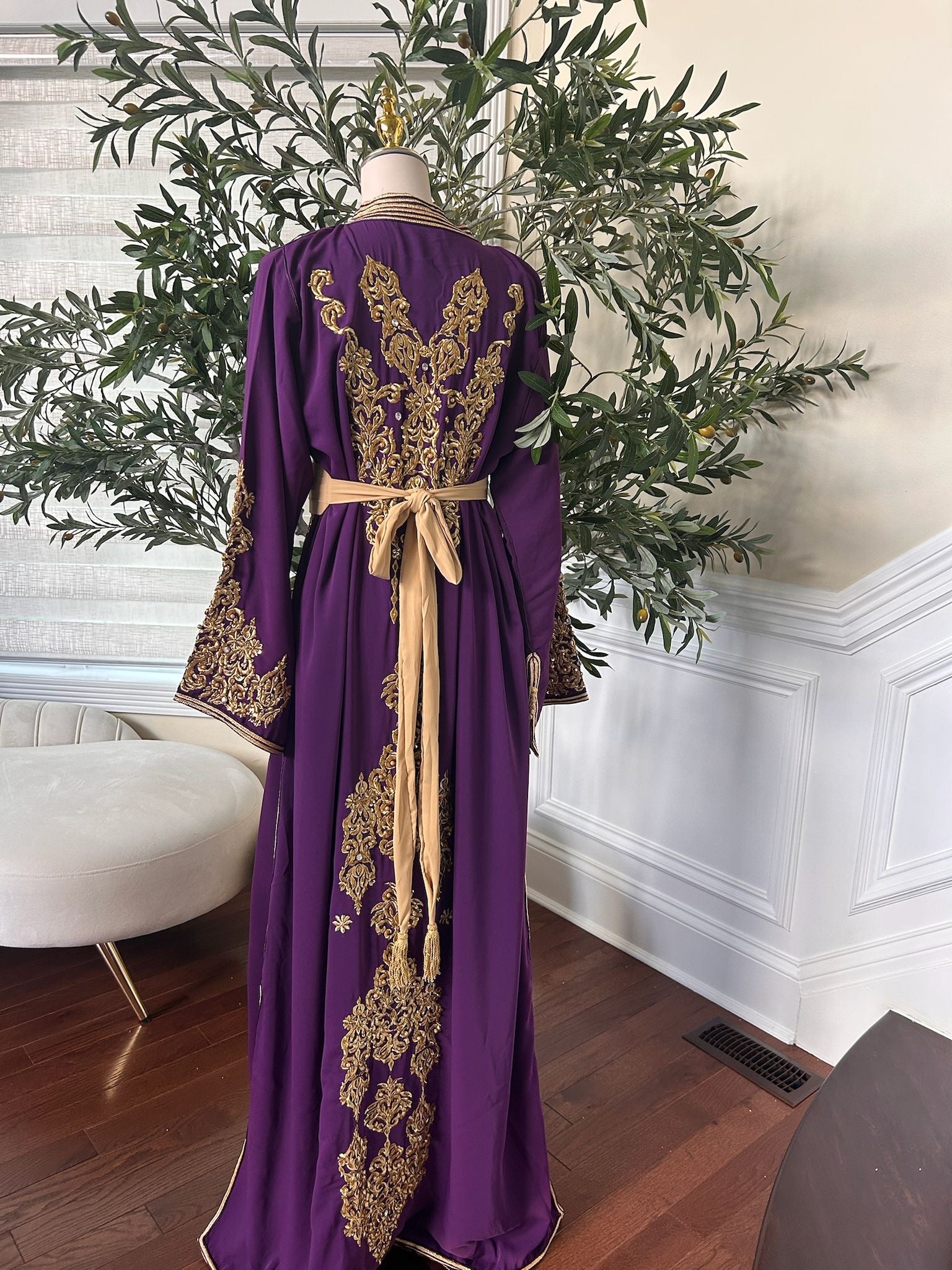 Purple Floral Elegance Kuftan