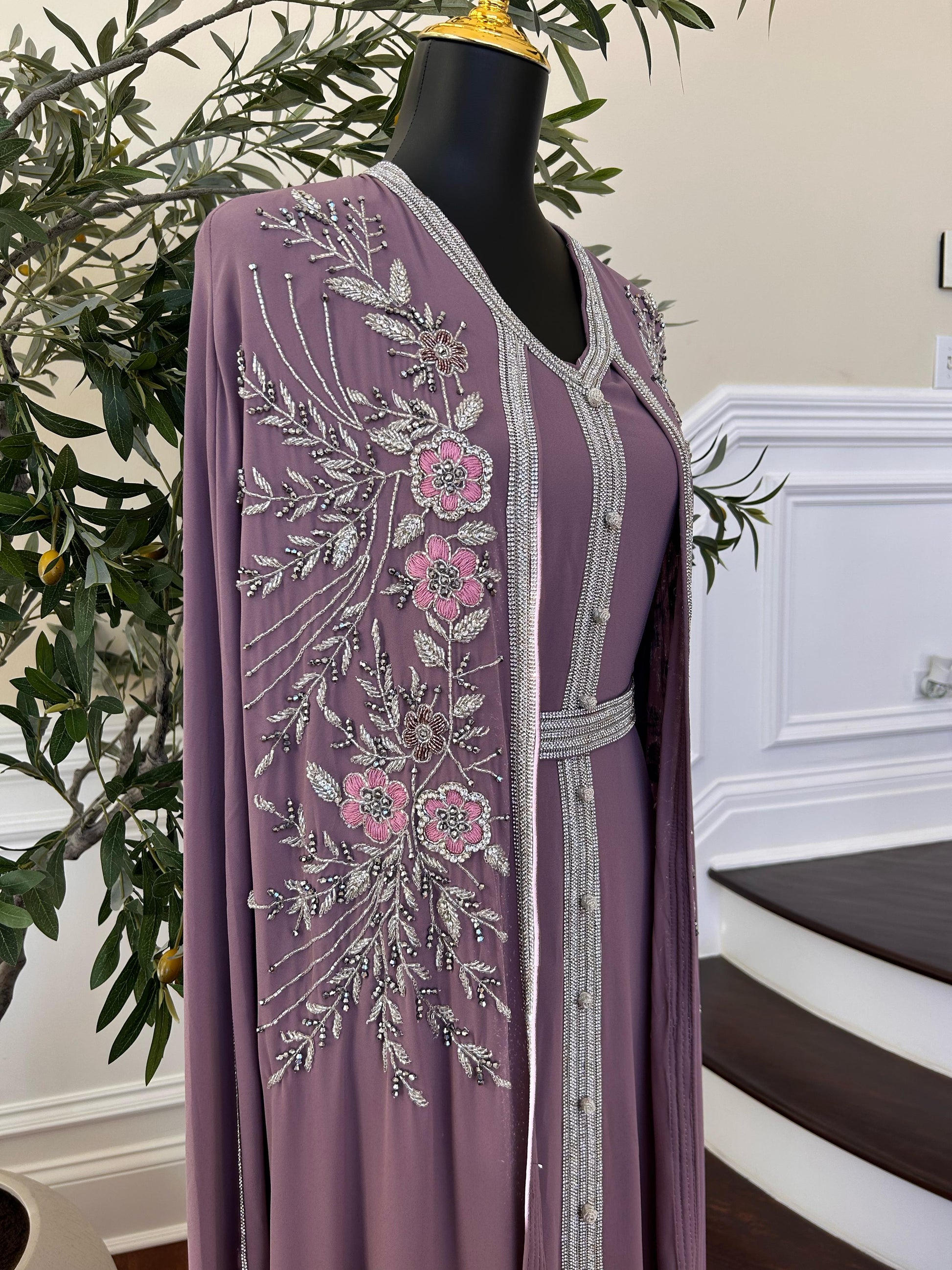 Liliac Charm Floral Kuftan