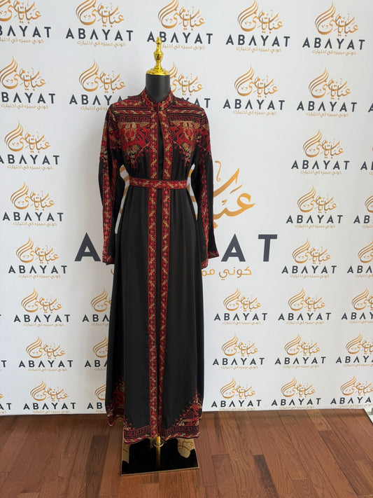 Elegant Black Tatreez Dress