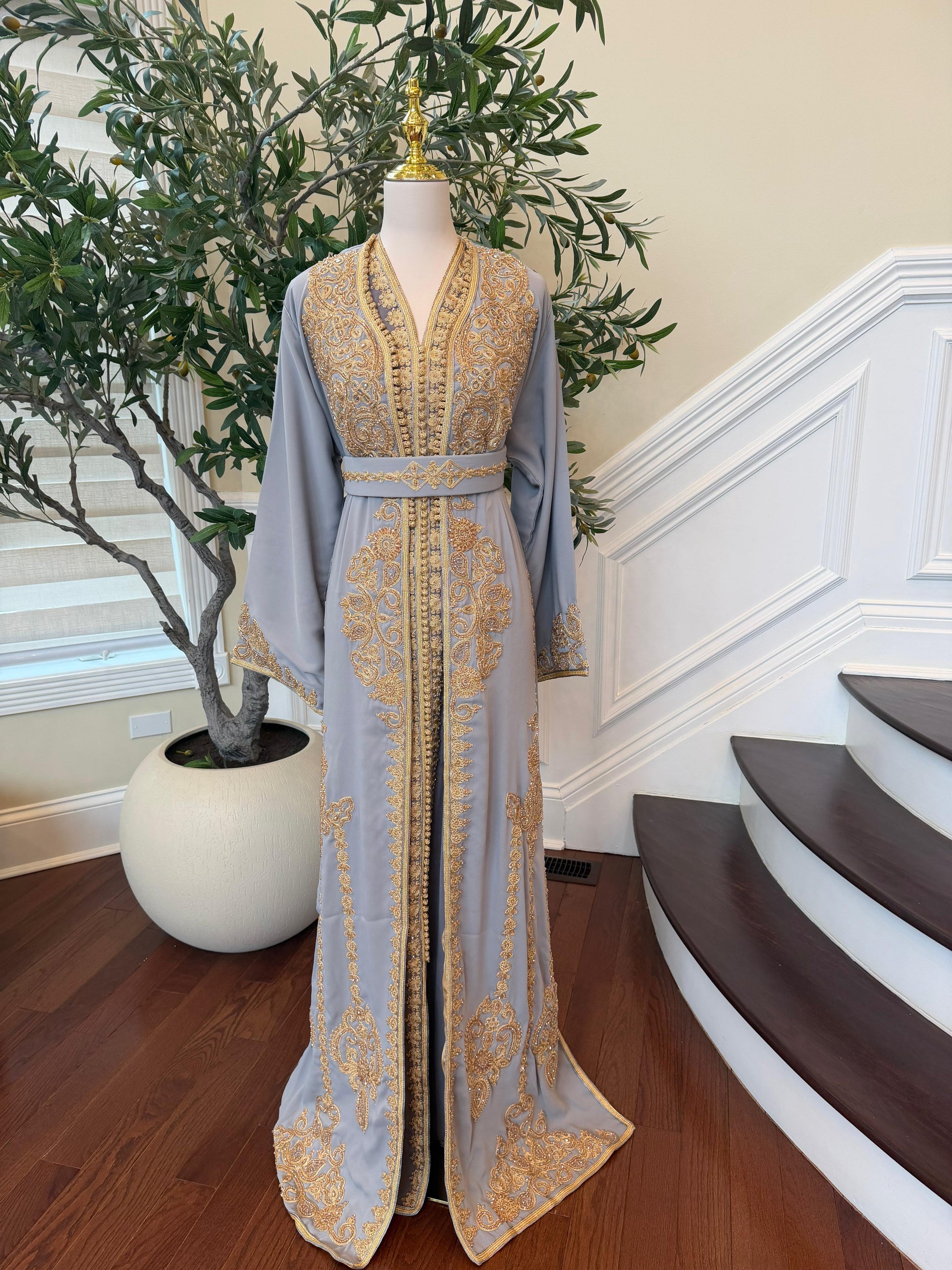 Grey Golden Charm Luxe Kuftan