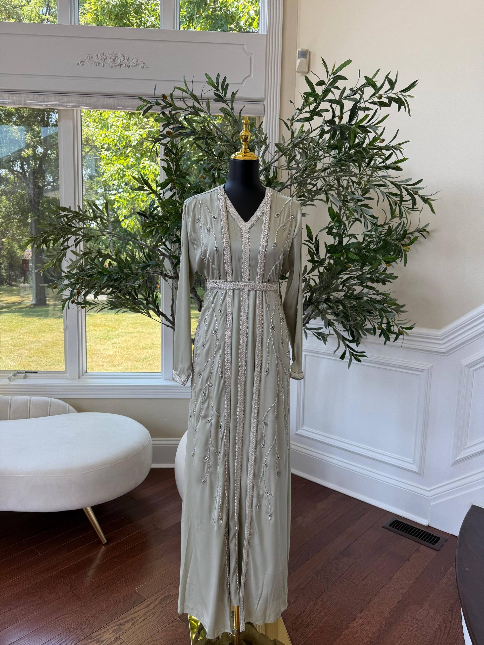Elegant Olive Green Kuftan