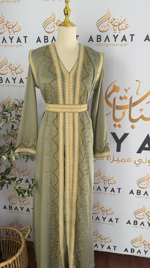 Golden Green Elegance Kuftan