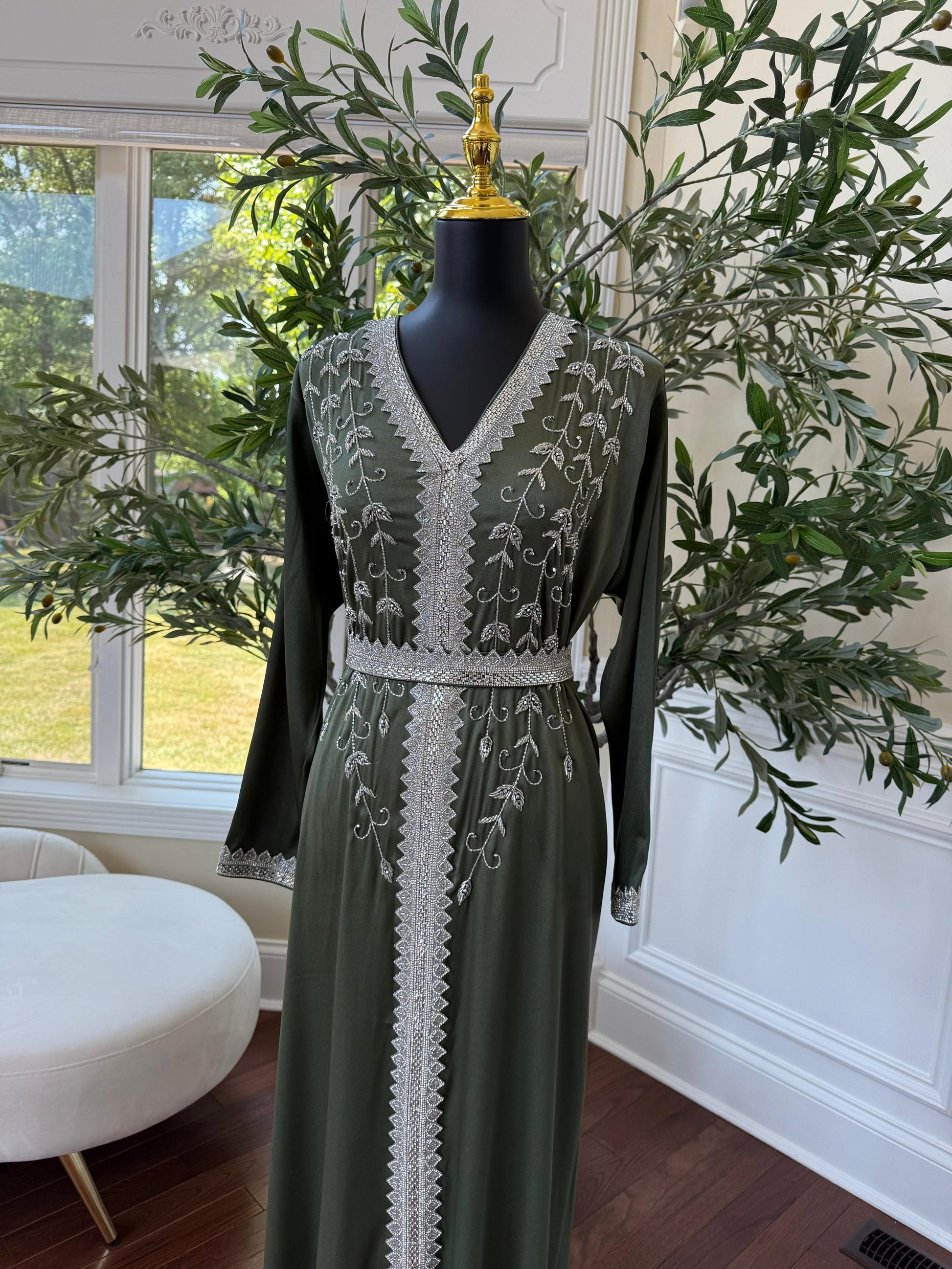 Green Floral Kuftan