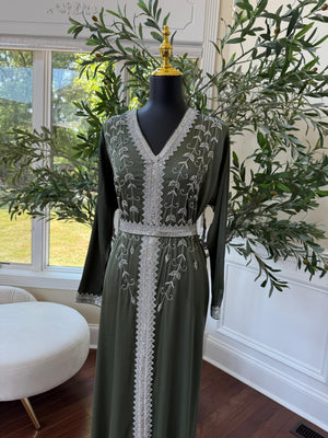 Green Floral Kuftan