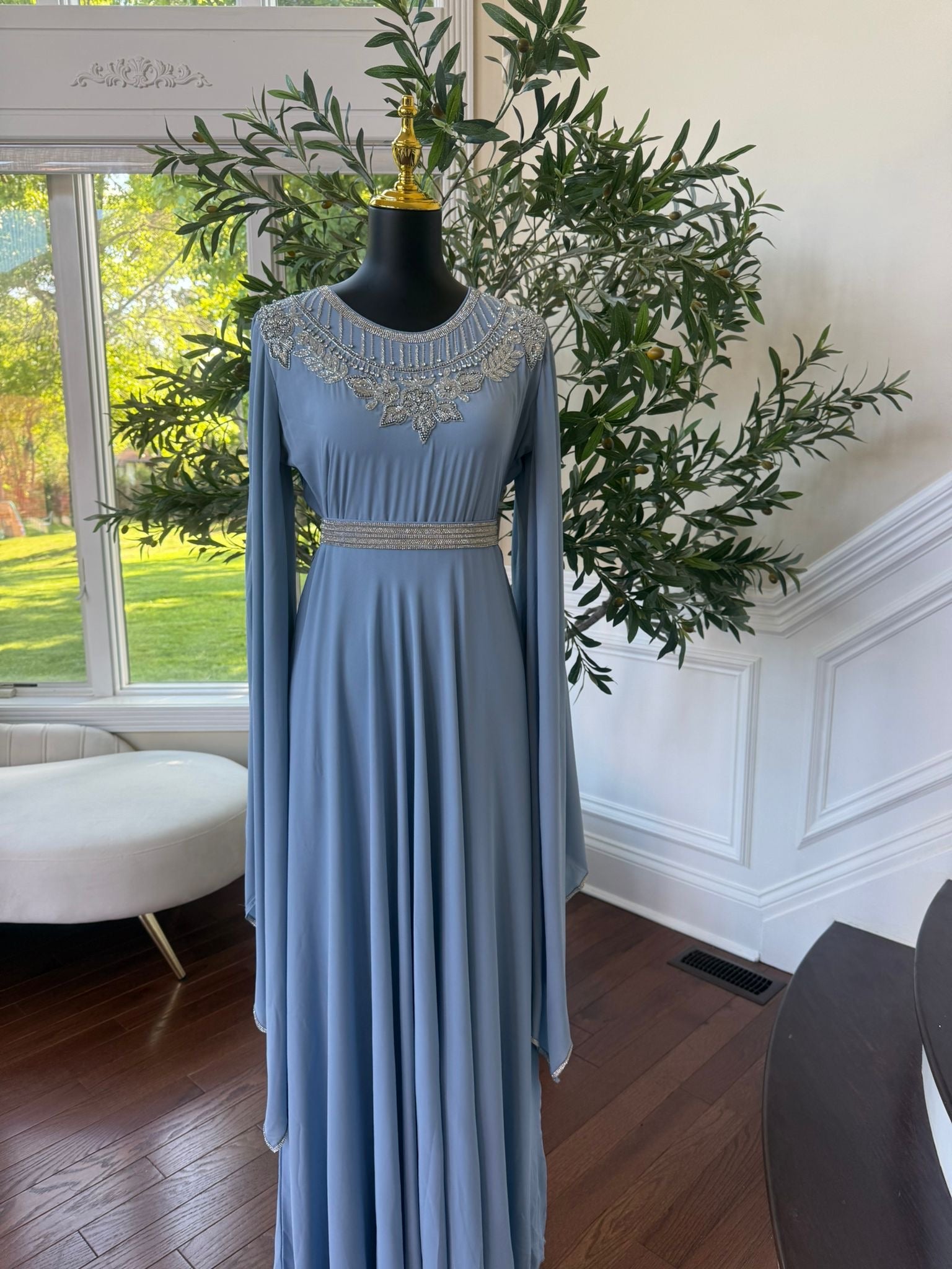 Luxury Baby Blue Kuftan