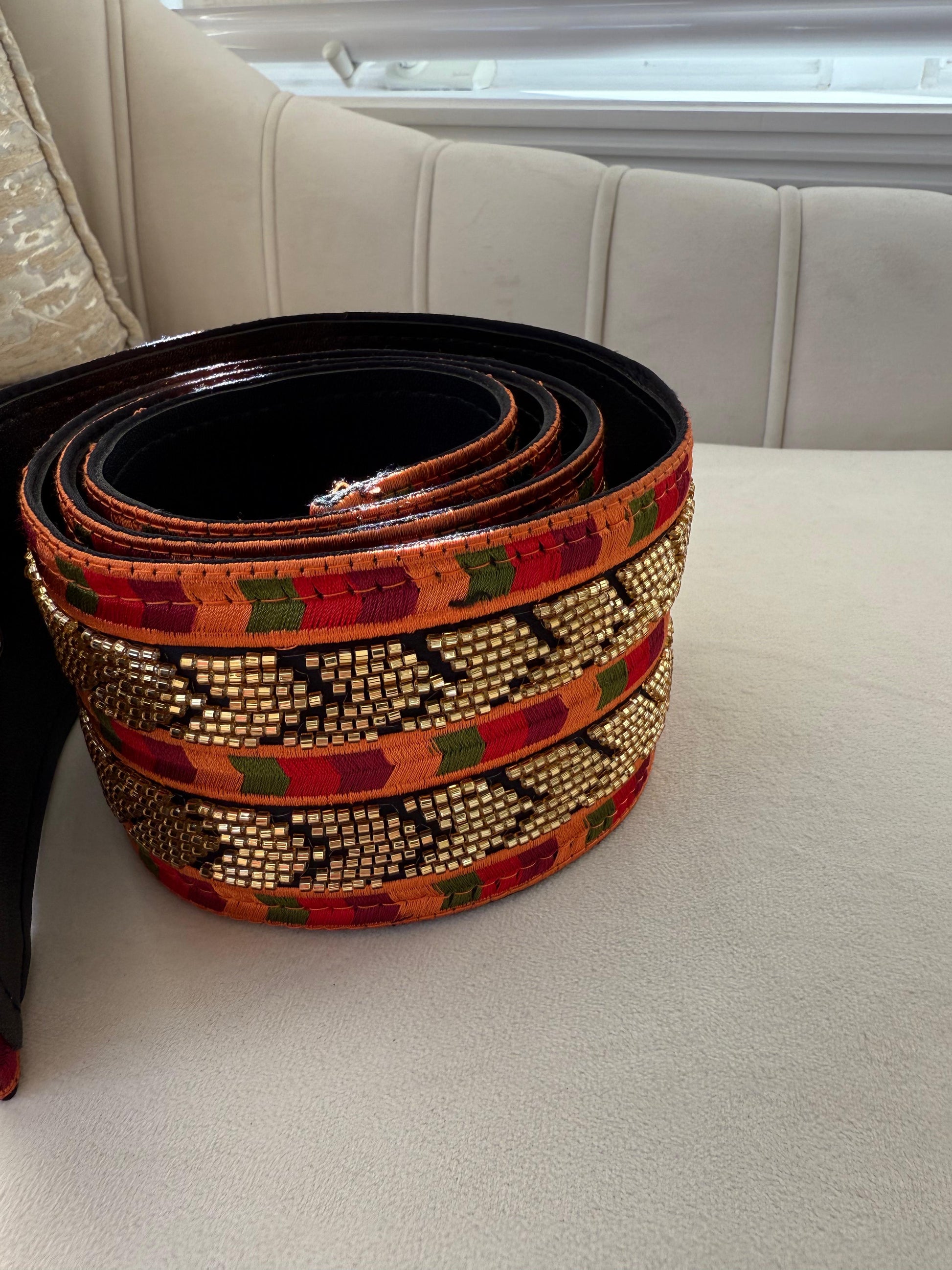 Sabal Kharaz Gold Tatreez Belt