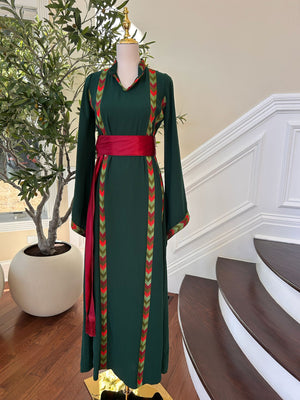 Green Embroidery Tatreez Thobe