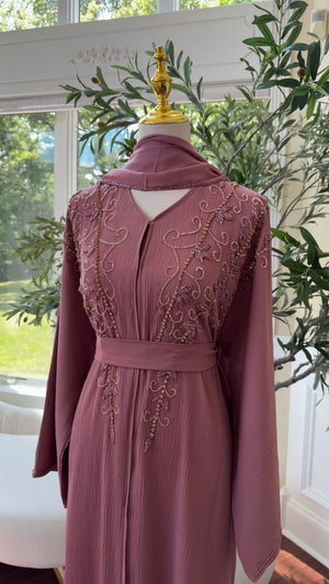 Rose Pink Floral Abaya