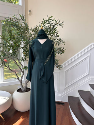 Green Sleeve Charm Abaya