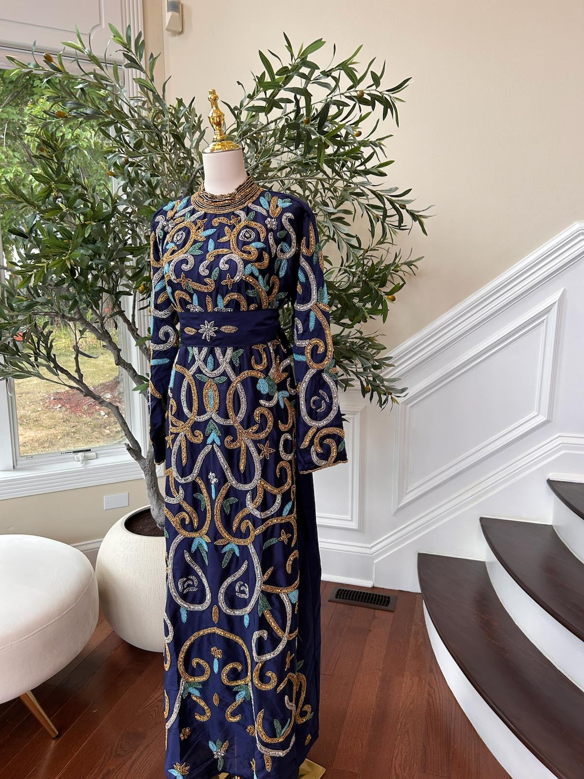 Blue Stone Elegance Kuftan Dress