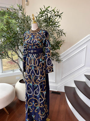 Blue Stone Elegance Kuftan Dress