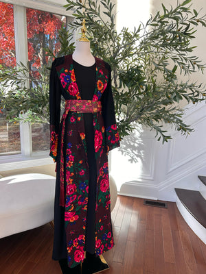 Floral Two Piece Cardigan Thobe