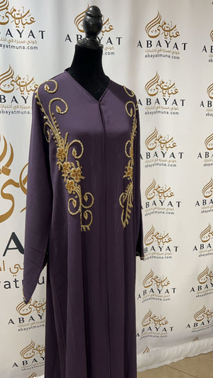 Purple and Gold Abaya