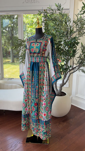 Embroidery Tatreez Turquoise Thobe/A