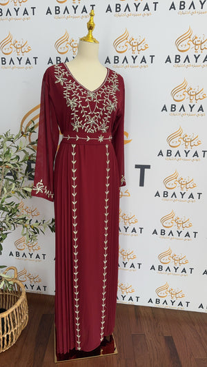 Elegant Red Floral Kuftan