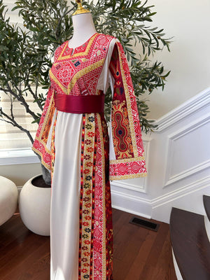 Cream Embroidery Tatreez Thobe