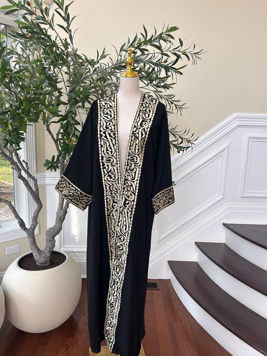 Black Cardigan Golden Detail